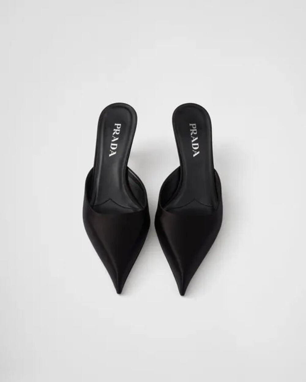 NWB Prada Satin Mules Black Womens Size 36